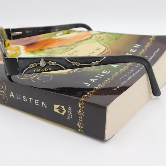 Prada Rx Eyeglasses | Black with Silver Tone Flourishes on Frames | Fair Cond - Picture 12 of 12